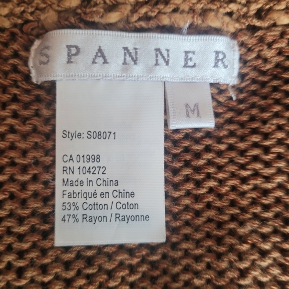 Spanner Tan Knit Sleeveless Open Cardigan M - Picture 7 of 7